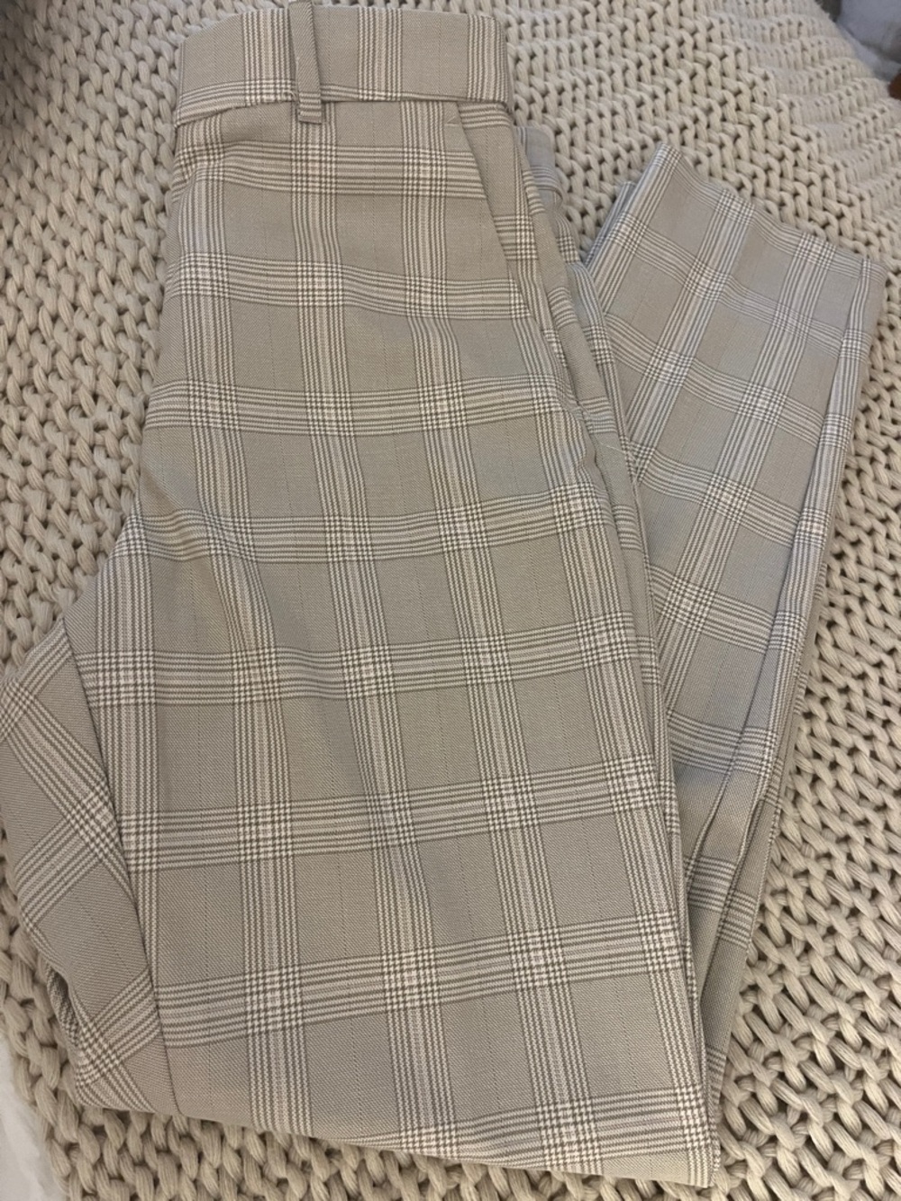 H&M Beige Plaid Slim Women's Pants
